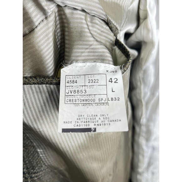 Carroll & Co. ‘Crestwood’ Men Blazer 42L Italian Cashmere Woven Windowpane Check - Picture 11 of 14